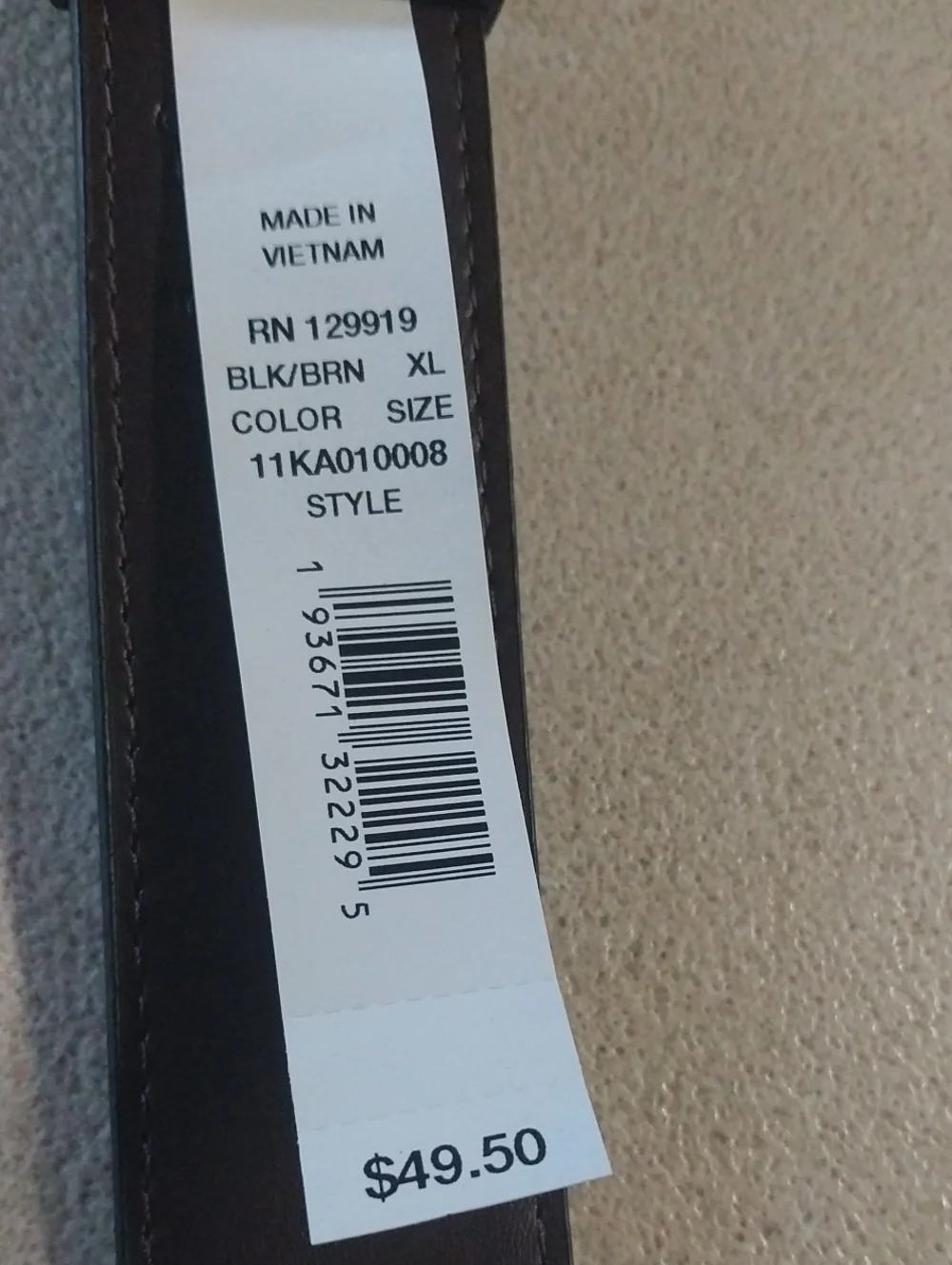 Calvin Klein Reversible Leather Belt, Black to Brown Size XL 42-44